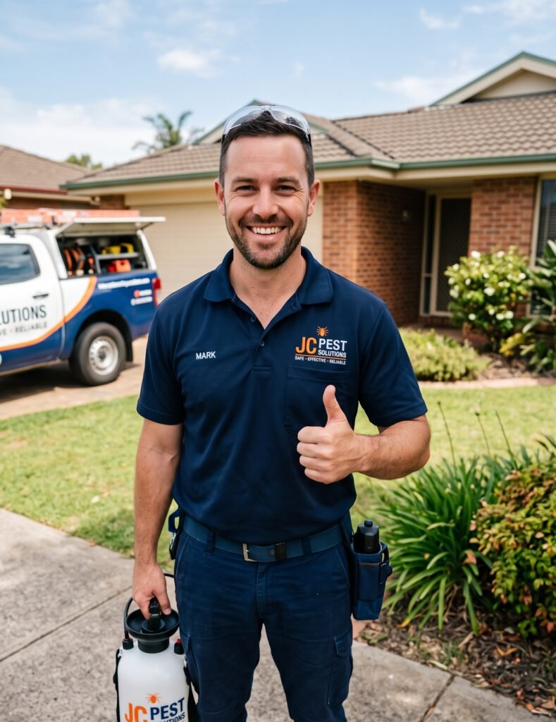 pest control worker giving thumb… 202608101919