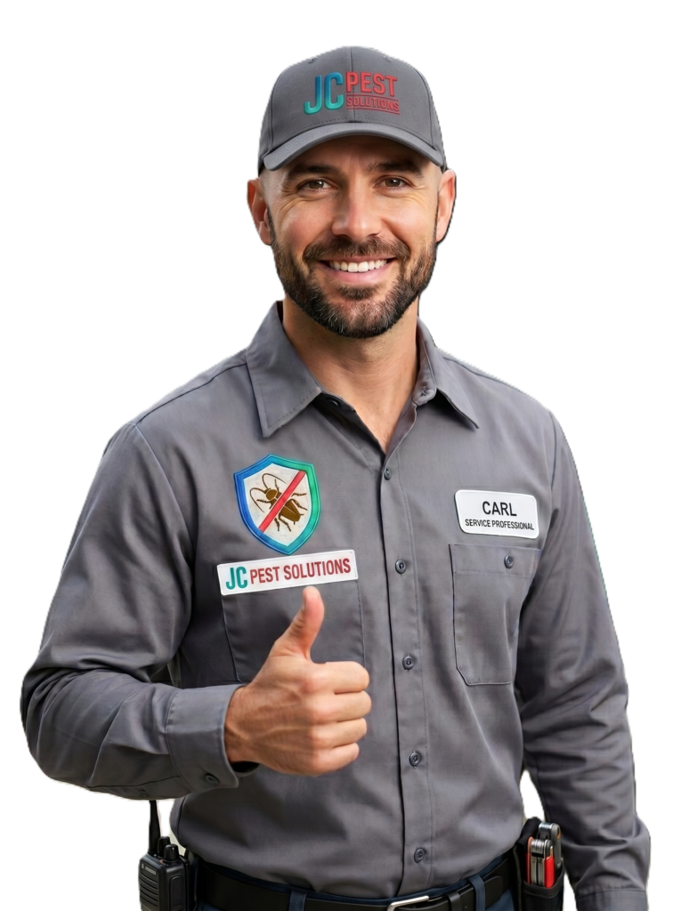 pest control worker giving thumb… 202608140227